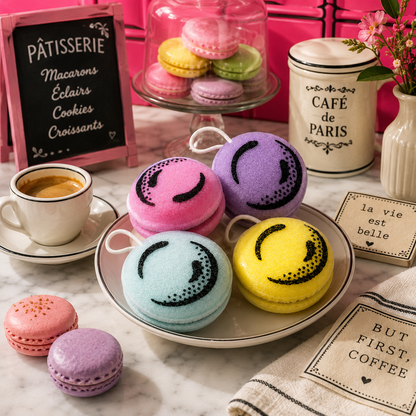 Scrub-A-Roons – Macaron Sponge Set (4-Pack) | Dessert-Themed Scrubbers for Kitchen & Dishes
