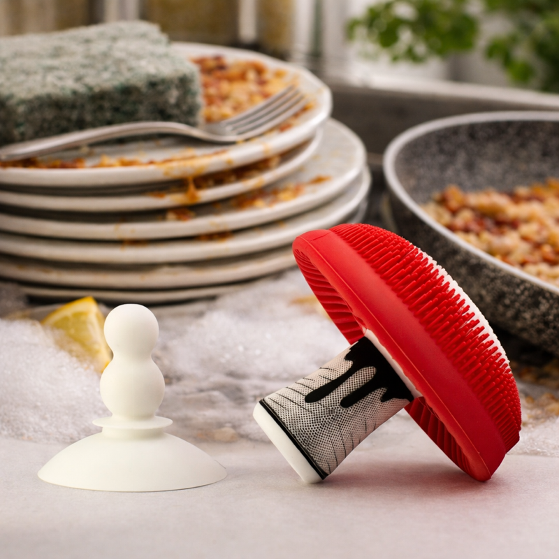 Fungus Among Us – Mushroom Silicone Scrubber | Heat-Resistant Kitchen Sponge for Dishes & Pans