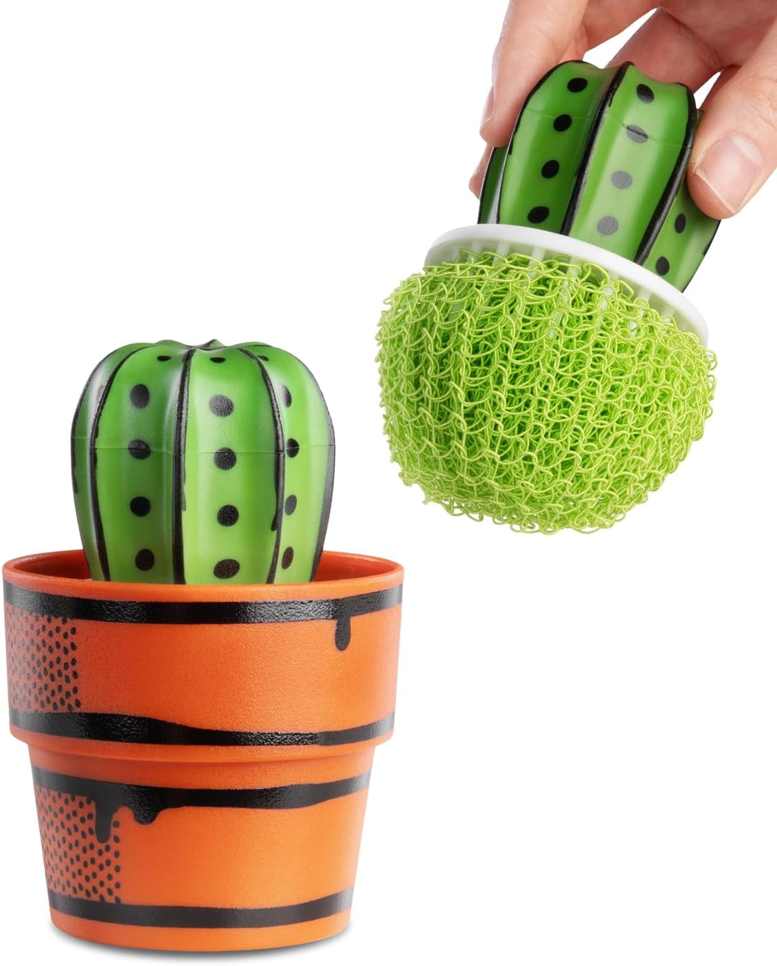 Cactus Makes Perfect – Mesh Scrub Brush for Dishes | Funny Cactus Sponge for Kitchen Cleaning