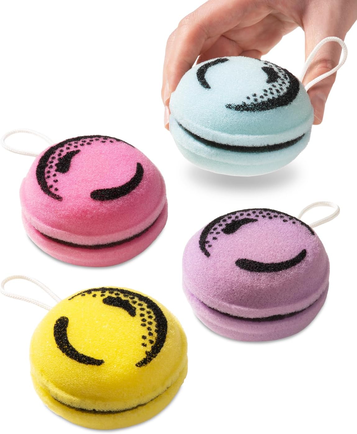 Scrub-A-Roons – Macaron Sponge Set (4-Pack) | Dessert-Themed Scrubbers for Kitchen & Dishes