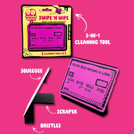 Swipe and Wipe Credit All Purpose  Squeegee - Mom Pink