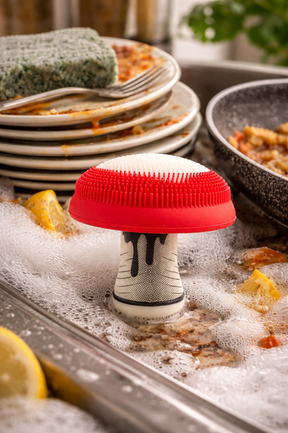 Fungus Among Us – Mushroom Silicone Scrubber | Heat-Resistant Kitchen Sponge for Dishes & Pans