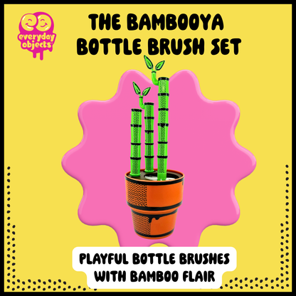 Bambooya! – Bottle Brush Cleaning Set (3-Pack) | Bamboo-Handled Brushes for Bottles, Mugs & Glassware
