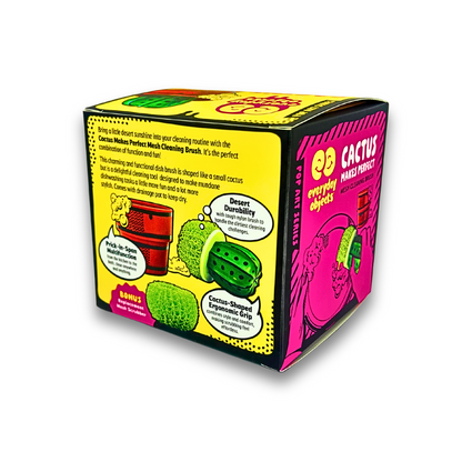 Cactus Makes Perfect – Mesh Scrub Brush for Dishes | Funny Cactus Sponge for Kitchen Cleaning