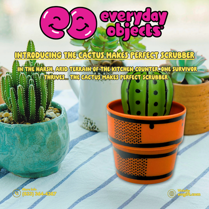 Cactus Makes Perfect – Mesh Scrub Brush for Dishes | Funny Cactus Sponge for Kitchen Cleaning