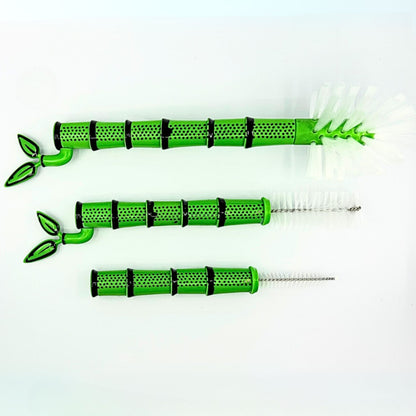 Bambooya! – Bottle Brush Cleaning Set (3-Pack) | Bamboo-Handled Brushes for Bottles, Mugs & Glassware