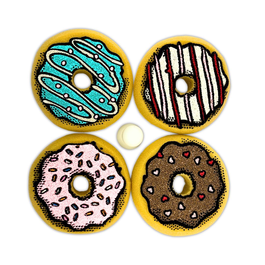 Suds ’N Sprinkles – Donut Sponge Set (4-Pack) | Cute Kitchen Scrubbers for Dishes & Sink Cleaning