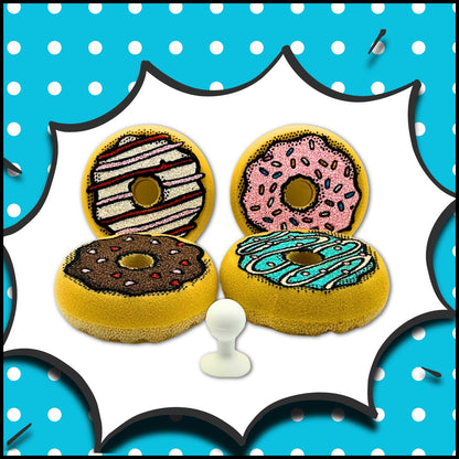 Suds ’N Sprinkles – Donut Sponge Set (4-Pack) | Cute Kitchen Scrubbers for Dishes & Sink Cleaning