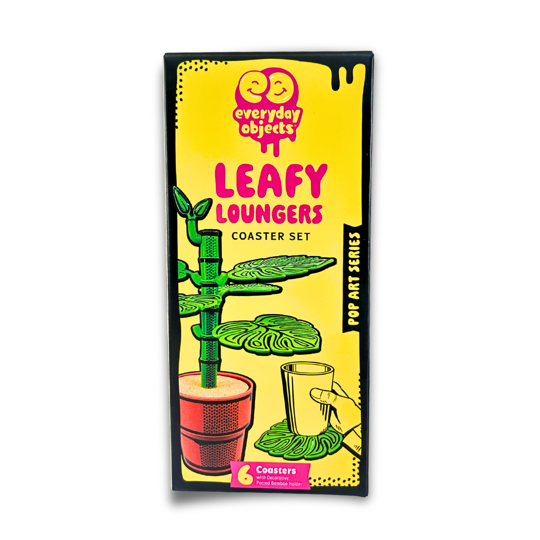 Leafy Loungers – Leaf-Shaped Coaster Set (6-Pack) | PU Foam Drink Coasters for Tables & Home Décor