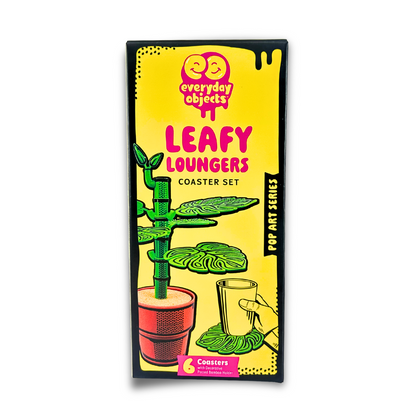 Leafy Loungers – Leaf-Shaped Coaster Set (6-Pack) | PU Foam Drink Coasters for Tables & Home Décor