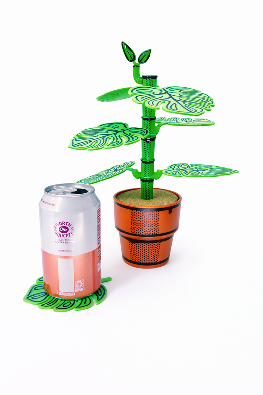 Leafy Loungers – Leaf-Shaped Coaster Set (6-Pack) | PU Foam Drink Coasters for Tables & Home Décor