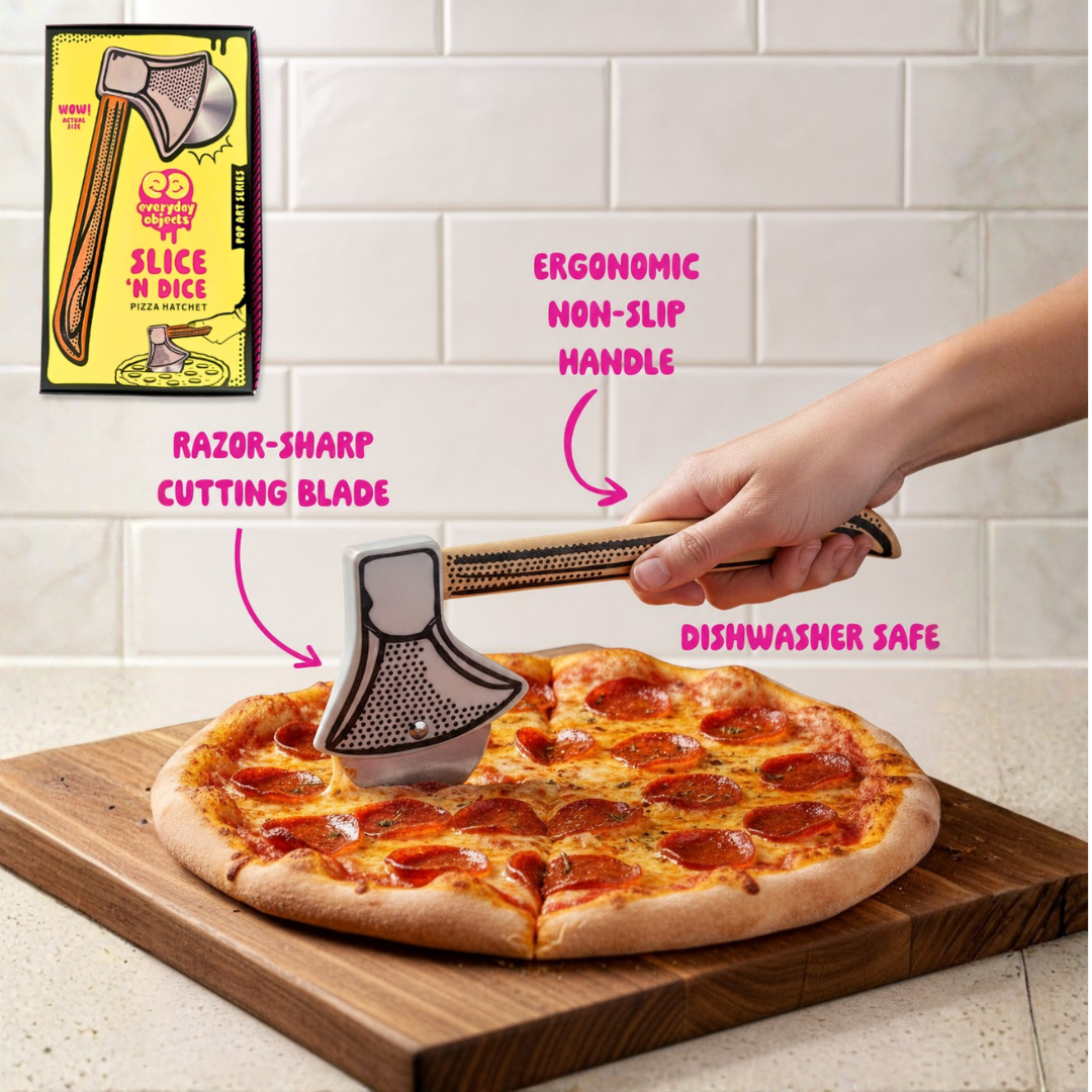 Slice 'N Dice Pizza Cutter Hatchet - Stainless Steel Blade