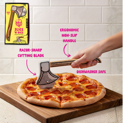 Slice 'N Dice Pizza Cutter Hatchet - Stainless Steel Blade