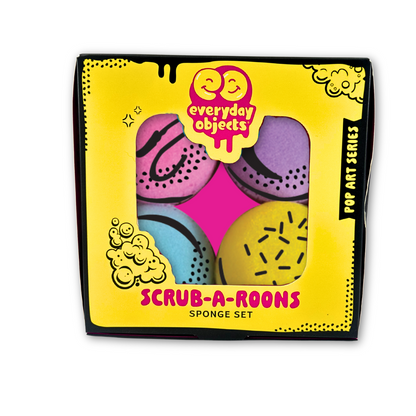 Scrub-A-Roons – Macaron Sponge Set (4-Pack) | Dessert-Themed Scrubbers for Kitchen & Dishes