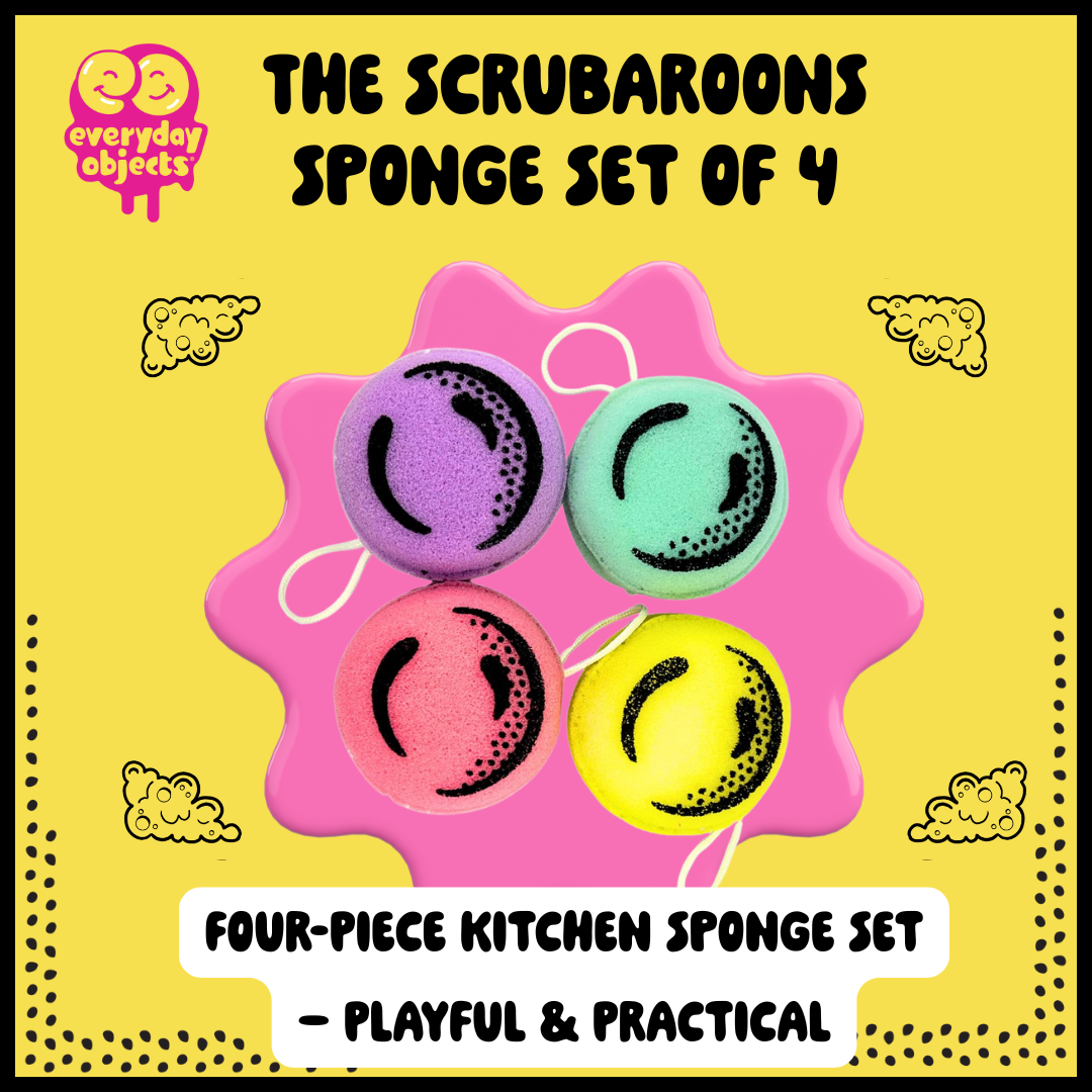 Scrub-A-Roons – Macaron Sponge Set (4-Pack) | Dessert-Themed Scrubbers for Kitchen & Dishes