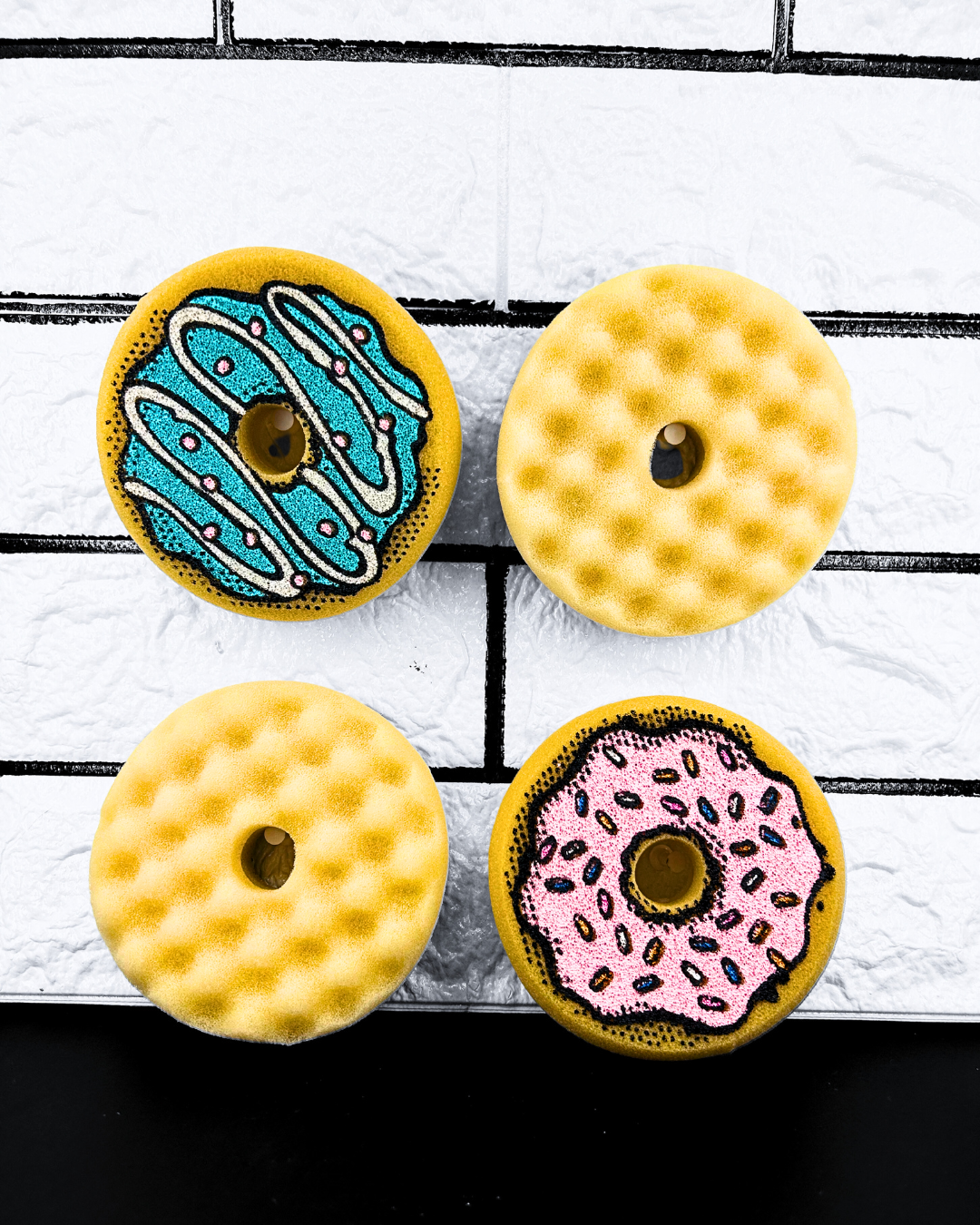 Suds ’N Sprinkles – Donut Sponge Set (4-Pack) | Cute Kitchen Scrubbers for Dishes & Sink Cleaning
