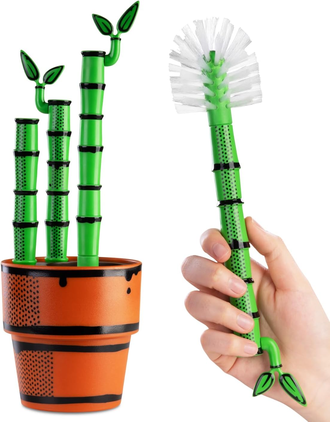 Bambooya! – Bottle Brush Cleaning Set (3-Pack) | Bamboo-Handled Brushes for Bottles, Mugs & Glassware