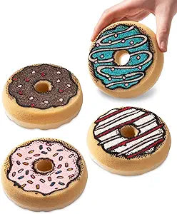 Suds ’N Sprinkles – Donut Sponge Set (4-Pack) | Cute Kitchen Scrubbers for Dishes & Sink Cleaning