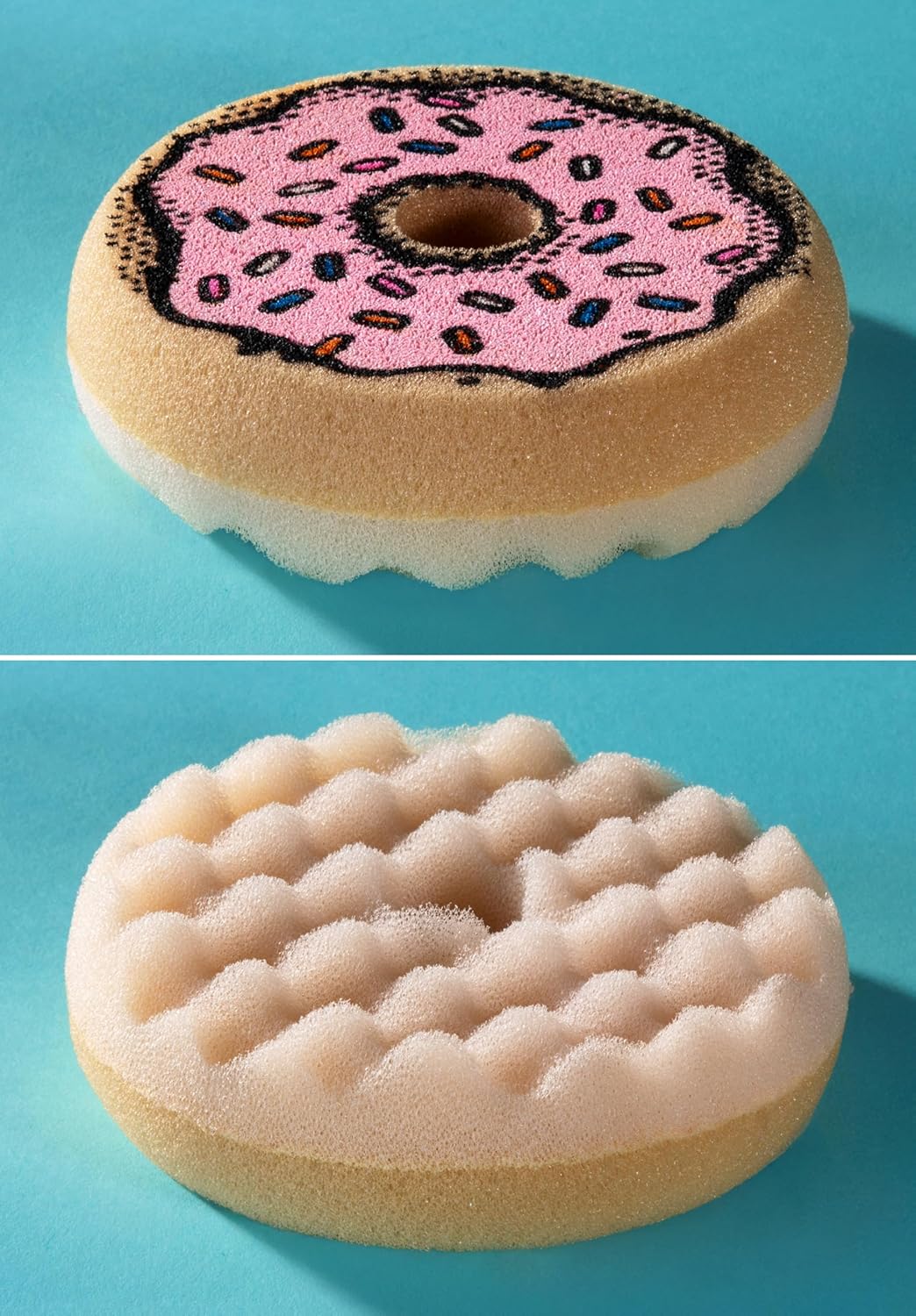 Suds ’N Sprinkles – Donut Sponge Set (4-Pack) | Cute Kitchen Scrubbers for Dishes & Sink Cleaning