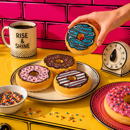 Suds ’N Sprinkles – Donut Sponge Set (4-Pack) | Cute Kitchen Scrubbers for Dishes & Sink Cleaning