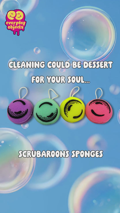 Scrub-A-Roons – Macaron Sponge Set (4-Pack) | Dessert-Themed Scrubbers for Kitchen & Dishes
